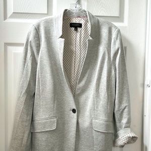 Talbots “Aberdeen” Knit Blazer – Size 12 – Light Heather Gray EUC